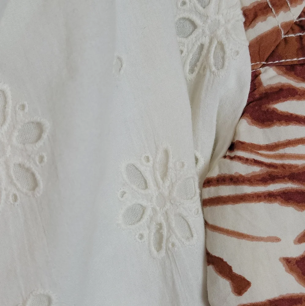 NWT Love the Label (Anthro) Smocked Puff Sleeve Blouse Brown Zebra Print - Picture 15 of 16